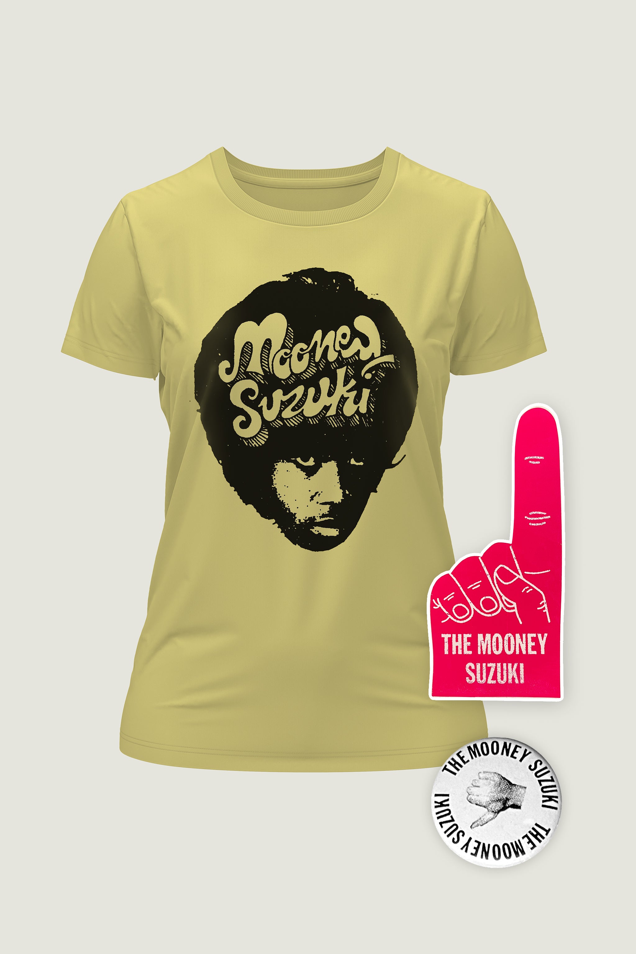 LADIES BEEHIVE HEAD T-SHIRT YELLOW – BUNDLE